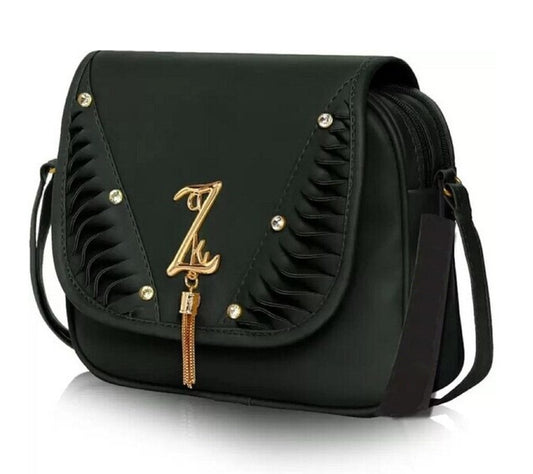 Gravon Women PU Leather Tote Bags Crossbody Handbags (Color-BLACK)
