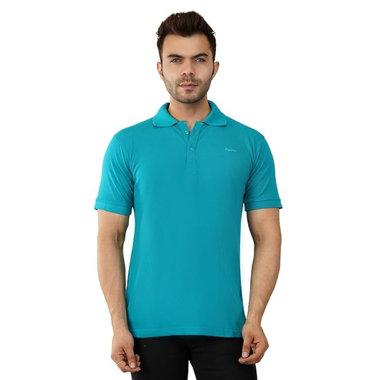 Regular Fit Cotton Polo Tshirt for Men (Size-M) (Color-BLUE)